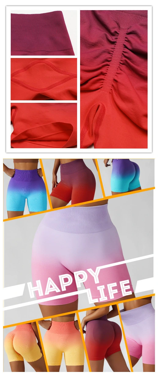 Bestseller Sportswear Fitness Activewear Shorts for Women Push up Booty Leggings Ombre Seamless Yoga Shorts Scrunch Butt Gym Shorts