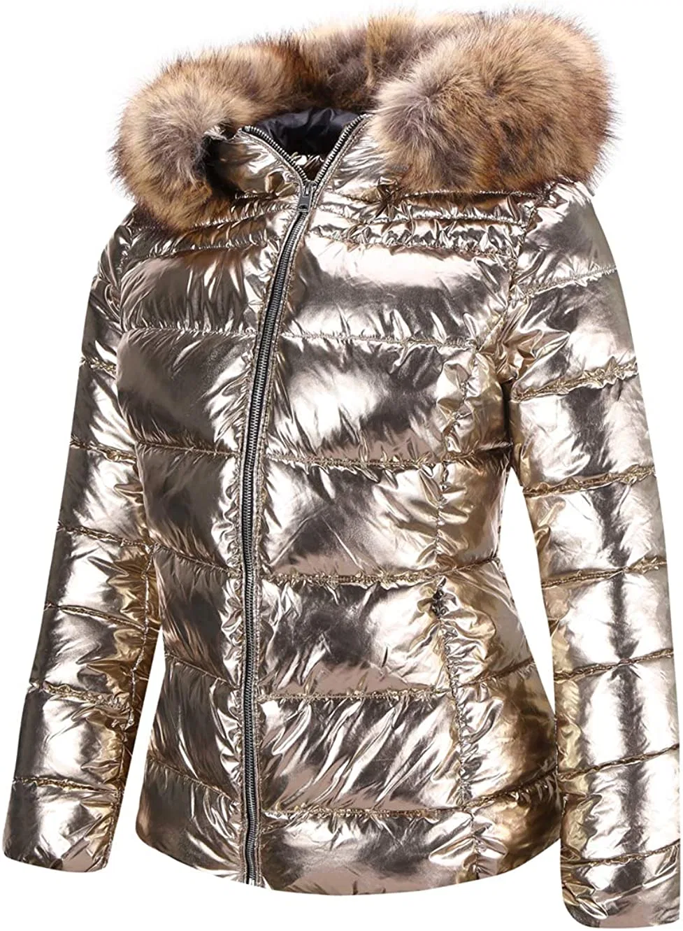 50d Skin-Feeling 100% Polyester Women′s Padded Jackets