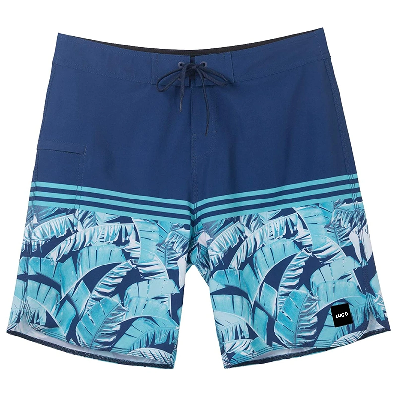 Factory OEM Custom Design Lightweight Quick Dry Mens Summer Beach Swim Surf Board Shorts with Drawstring Closure