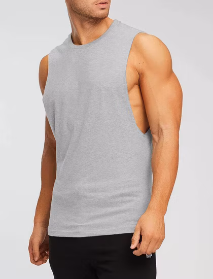 Personalizado leve 100% bambu macio verão impressão digital simples ginásio muscular regata masculina