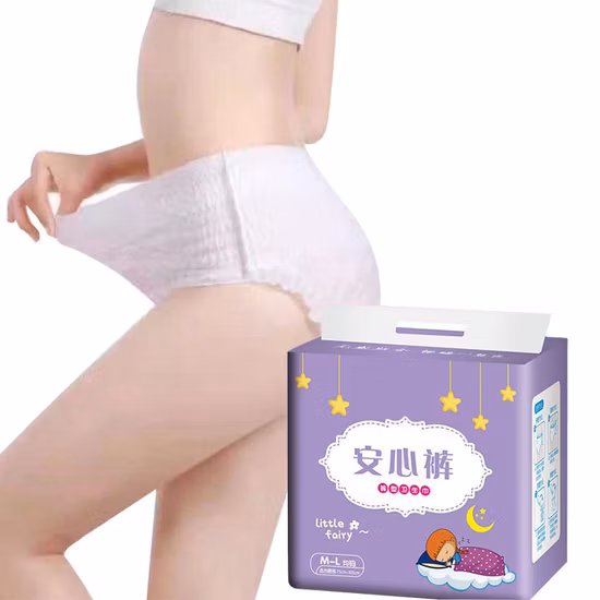 Fabricante de algodão macio de alta qualidade período senhora calças m/l/mulher absorvente higiênico/período calças